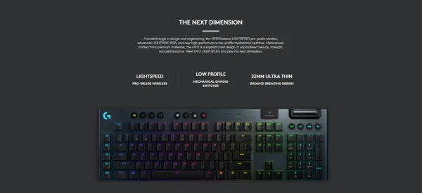 Logitech G913 Lightspeed Ultrathin Wireless RGB Mechanical Gaming Keyboard