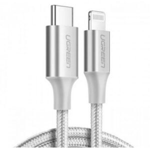 314898_1-1.jpg Ugreen USB C To Lighting Cable Aluminium Shell Braided 1M Silver