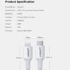 Ugreen USB C To Lightning M/M Cable Rubber Shell 60W 1M White