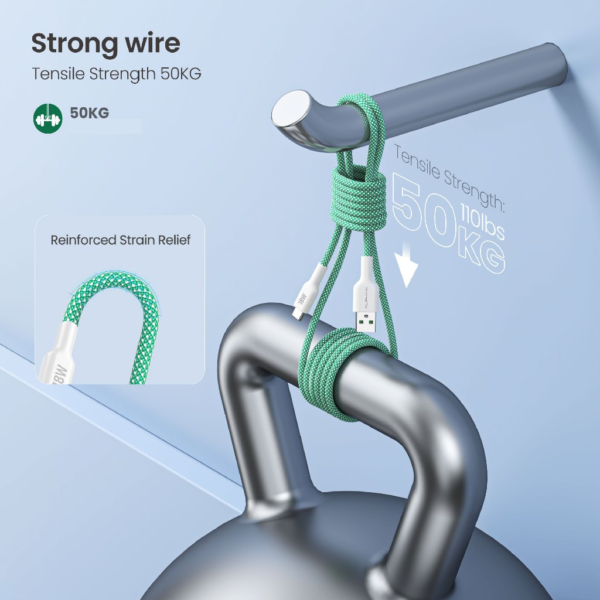 ALPHA·X ALUSB 2C Data Cable USB A to Type C 1.2m Braided Cable Heat Protection (Green)
